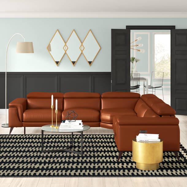 Orren Ellis Philippa 84" Genuine Leather Pillow Top Arm Reclining Sofa